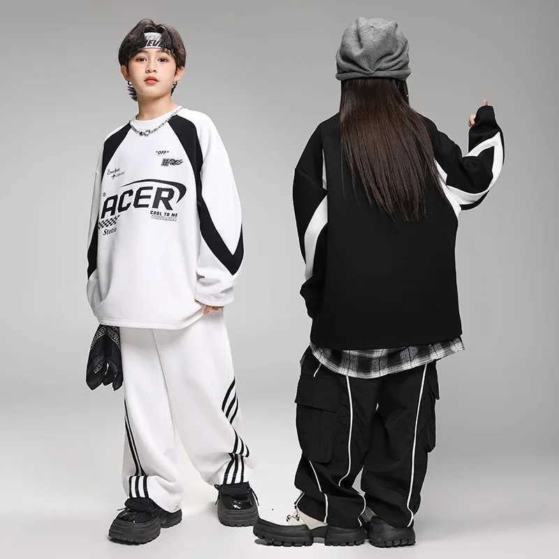 Childrens Teen Boys Girls Streetwear Hiphop Sweatshirt Cargo Pant Sets Tracksuits Performance Clothing Kids Tshirt Trousers C251017