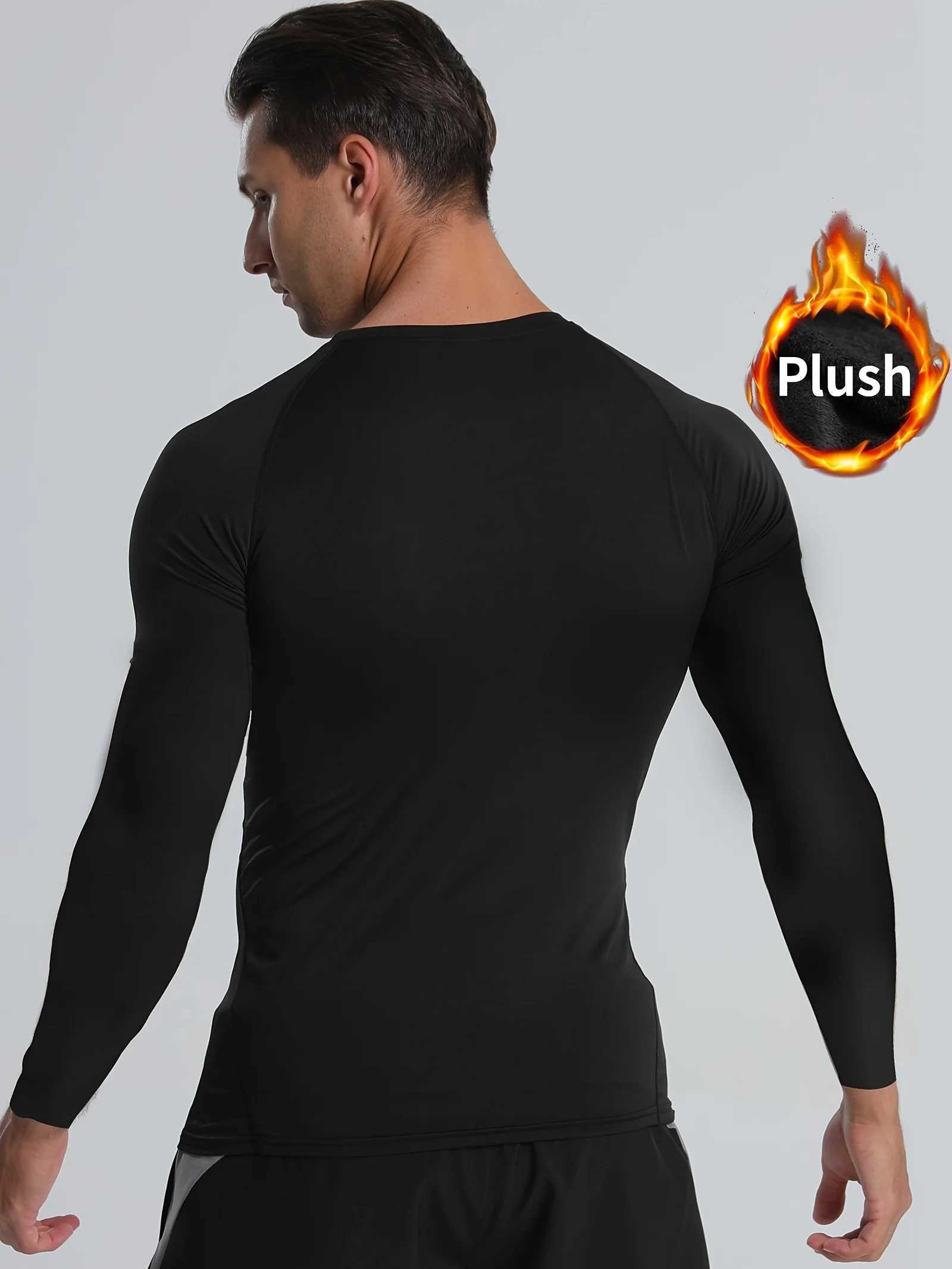Mens sports thermal top thermal underwear Tshirt suitable for daily wear during gym workouts lightweight and flexible H251017