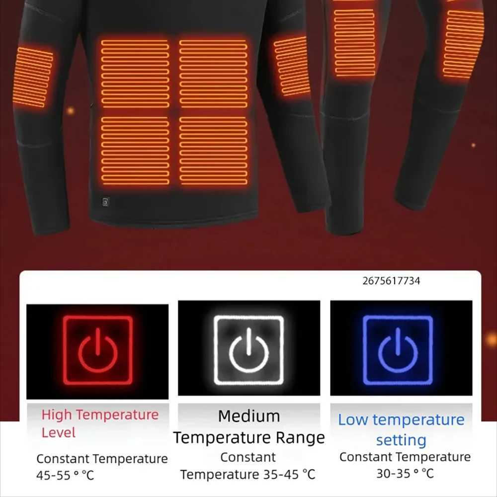 Heated Underwear Men Winter USB Electric Heated Thermal Underwear Womens Ski Self Heating Underwear H251017