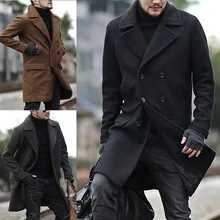 Single Breasted Overcoat Wool Men Blends Jacket Solid Coats Outerwear Long Sleeve Cardigan Turn Down Collar Pockets Casual J251017