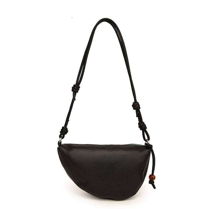 High Quality Cow Female Crossbody Shoulder Bags Handbag Sac Fashion Genuine Leather Croissant Women Tote Bag