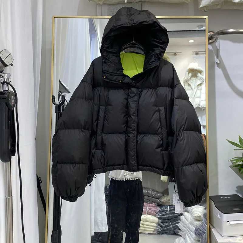 Temperament Short Womens Coat2025 New Winter Thickened Down Jackets Women Hooded Loose White Duck Down Women Down Jackets H555 W251016