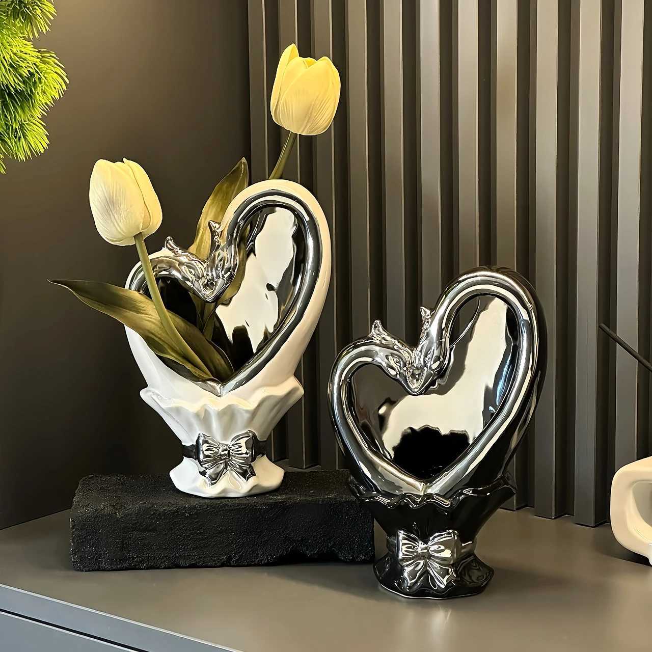 Modern Ceramic Bouquet Vase Creative Living Room Home Flower Arrangement Luxury Highend Ornaments Decorative Flower Device C251017