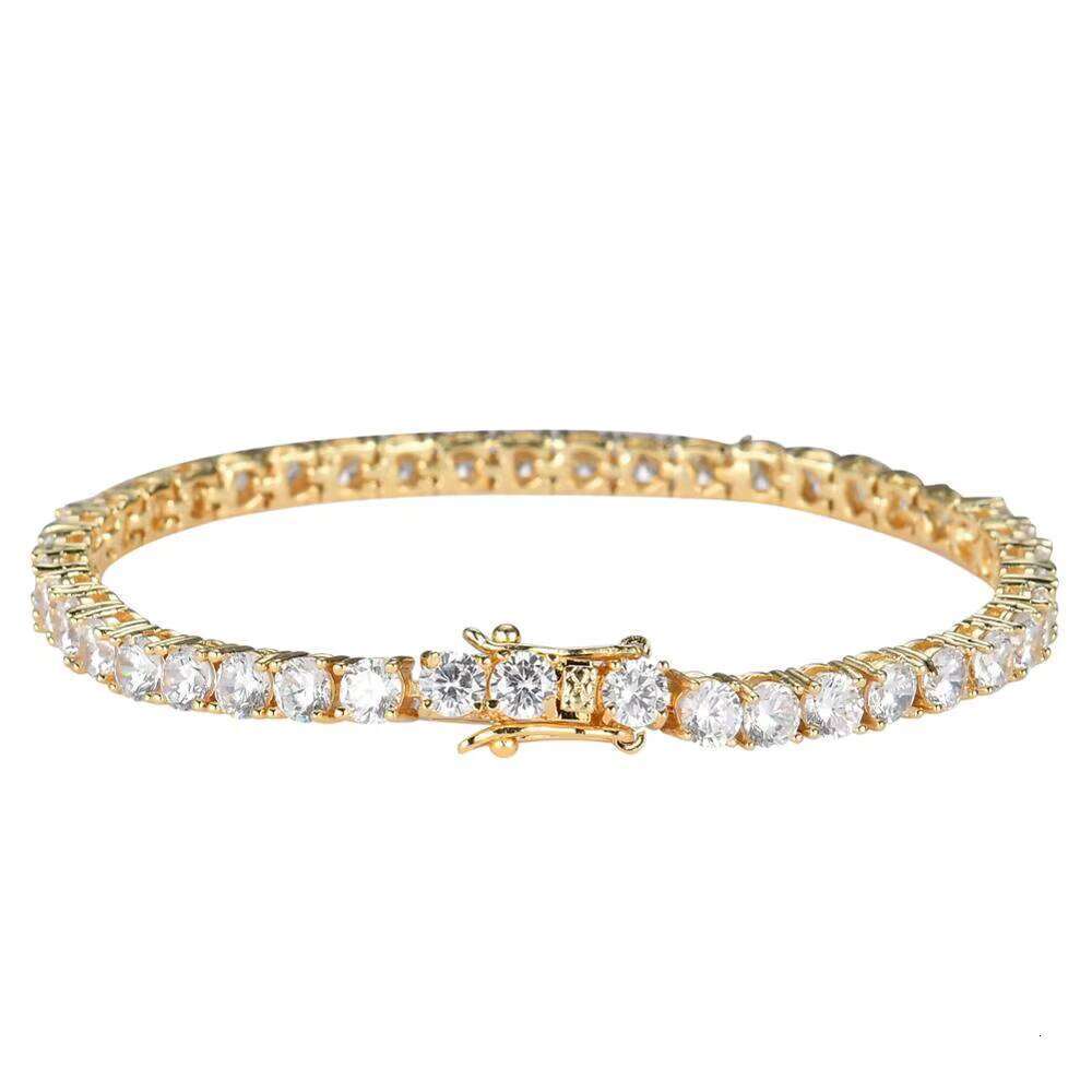 3mm 4mm 5mm Hip Hop Jewelry Gold and Sier Material Men's Iced sterling silver moissanite chain Tennis Chain Bracelet