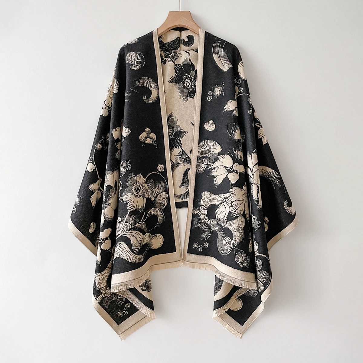 2025 Luxury Winter Cashmere Scarf Women New Warm Blanket Poncho Scarves Female The Horse Shawl Thick Foulard Bufanda C251017