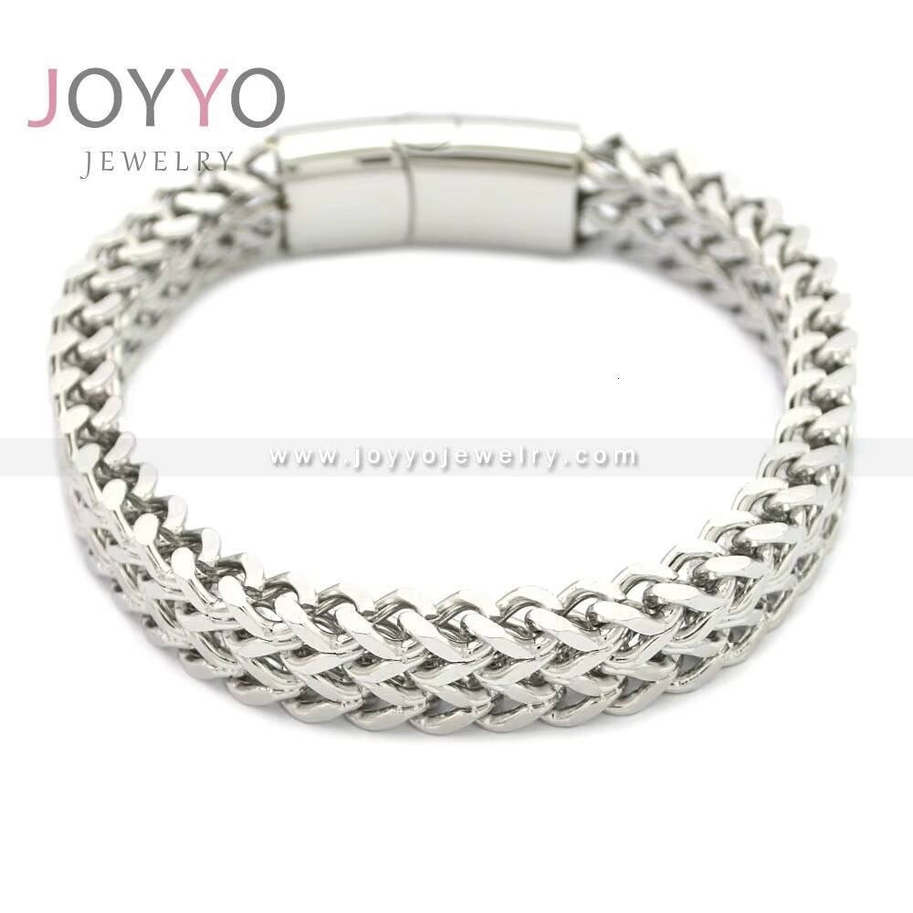 Wholesale Hot Sale High Quality Stainless Steel Fashion Fine Jewelry Franco Chain Magnetic Buckle Bracelets for Men