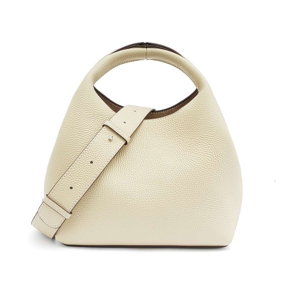 Women Genuine Bucket Small Crossbody Bag With Adjustable Strap, Zipper Closure, Elegant Everyday And Formal Handbag Brown, Spacious Interior Suitable 