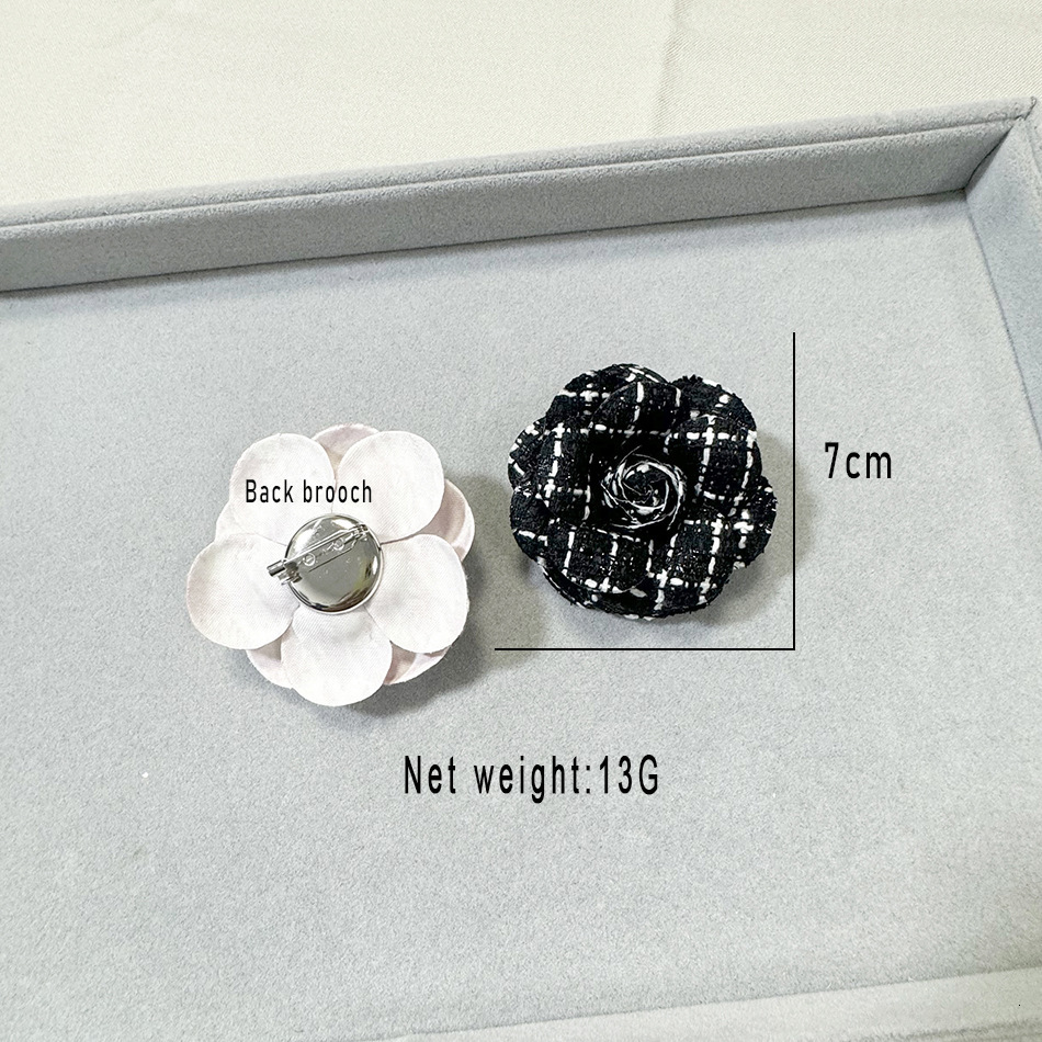 designer brooch suqi exquisite 7cm small style tweed camellia pin for women french highend fashion accessories brooch