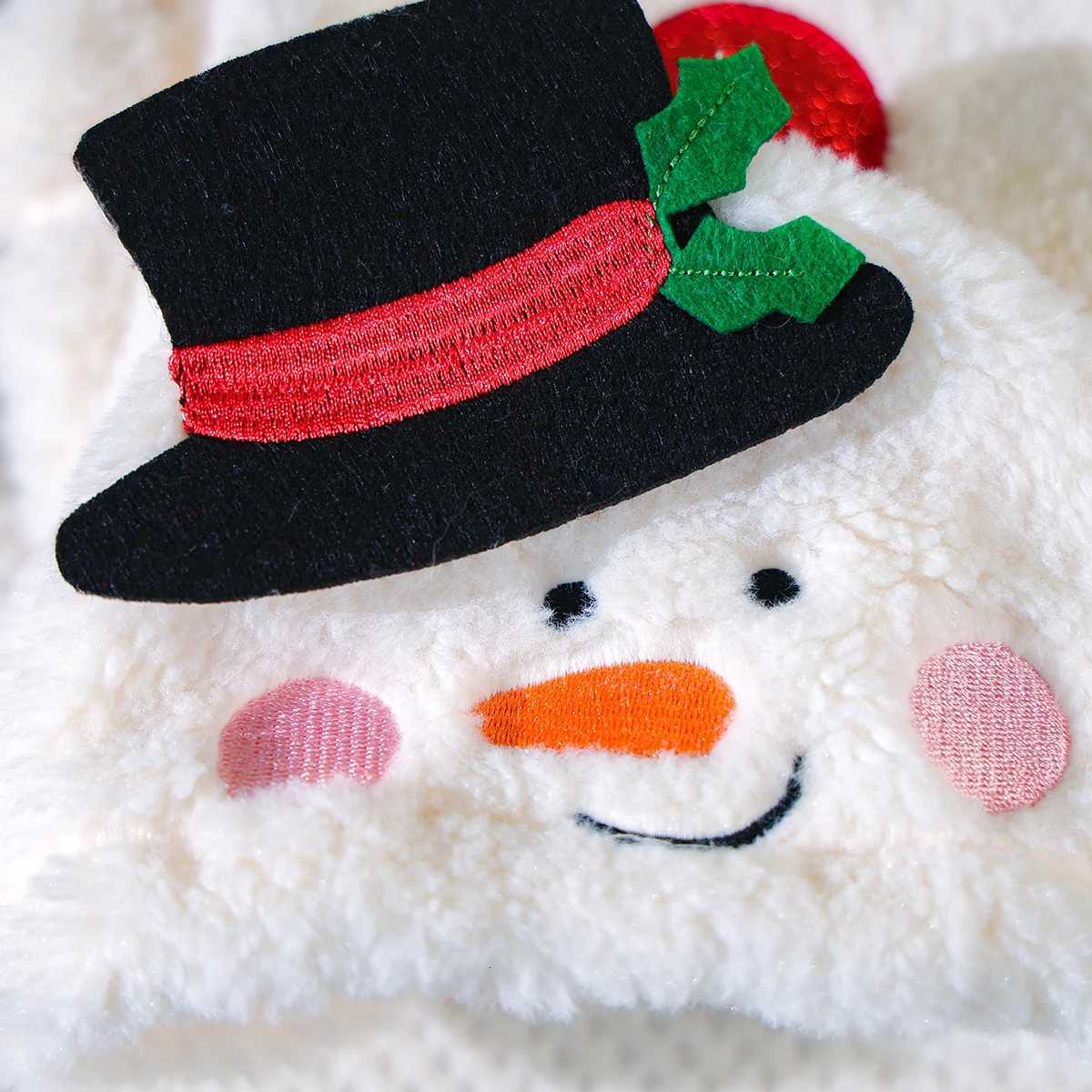 Pet Dog Cat Clothes Autumn and Winter Thickened Plush Snowman Sweater Jacket Snapdown White Hoodie JacketW251017