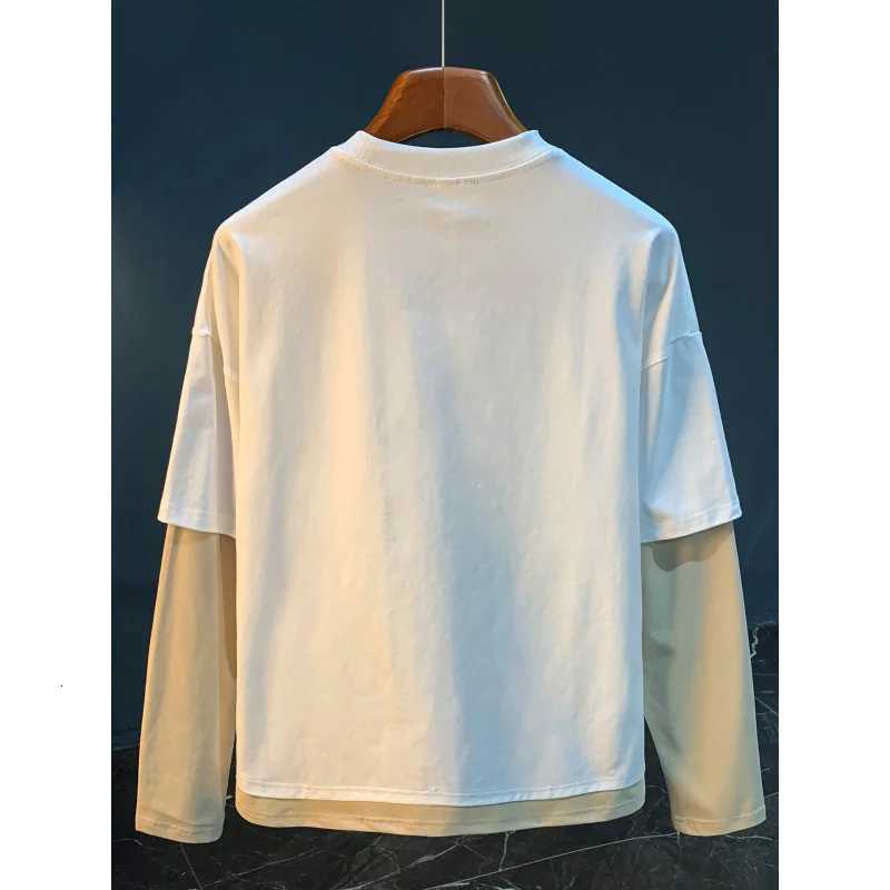 Trendy long sleevedshirt mens autumn high street holiday two piece round neck plus size loose hoodie Z251017