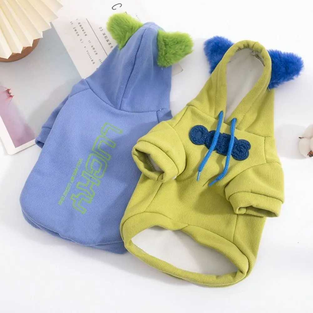 Fashion Letter Print Dog Hooded Sweatshirt Warm Soft Pet Hoodie Comfortable CottonPolyester Dog Sweatshirt Clothes WinterW251017