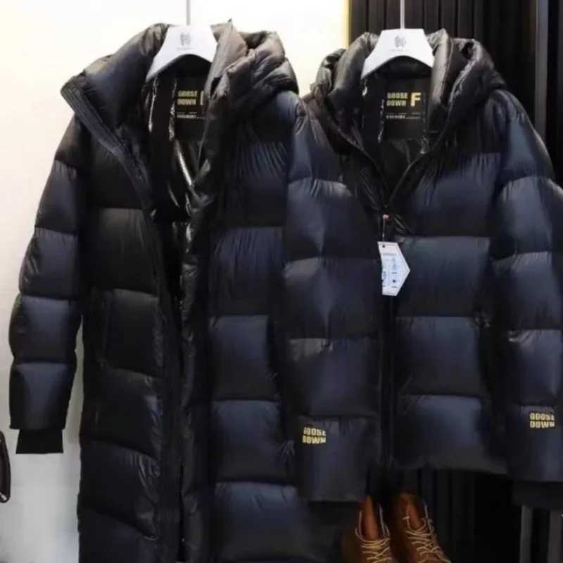 Down Jacket with Detachable Hood for Women Long Parkas Warm Thickened Coat Black Loose Overcoat Versatile New Winter W251016