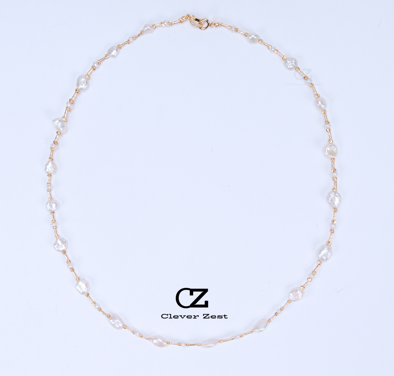 Natural White Baroque Pearl Gold-Plated Necklace 14K Gold-Filled Fashionable Versatile Trend-Setting Anniversary Gift Best Friend Gift