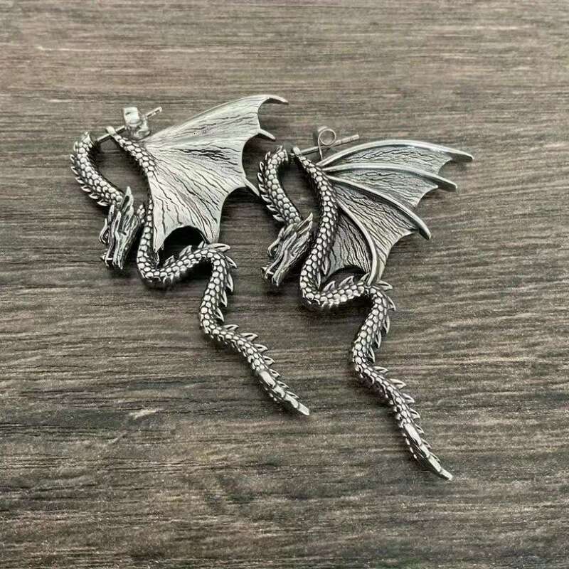 Dragon Dangle Earrings New Magic Dragon Detachable Dark Style for Women Fashion Exaggerated Earrings