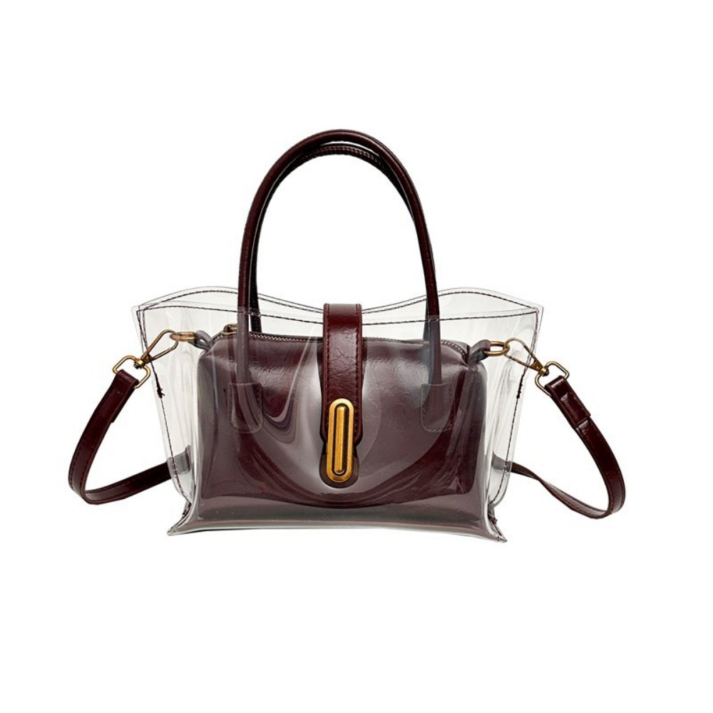 Transparent Large-Capacity Shoulder Bag for Women - Stylish Crossbody Purse with Vintage Design