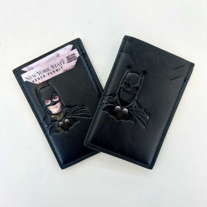Black Bat Card Holder ID Wallet Leather Case Wallet With Anime Figures Creative Anniversary Birthday Gifts for Dad HusbandW251017