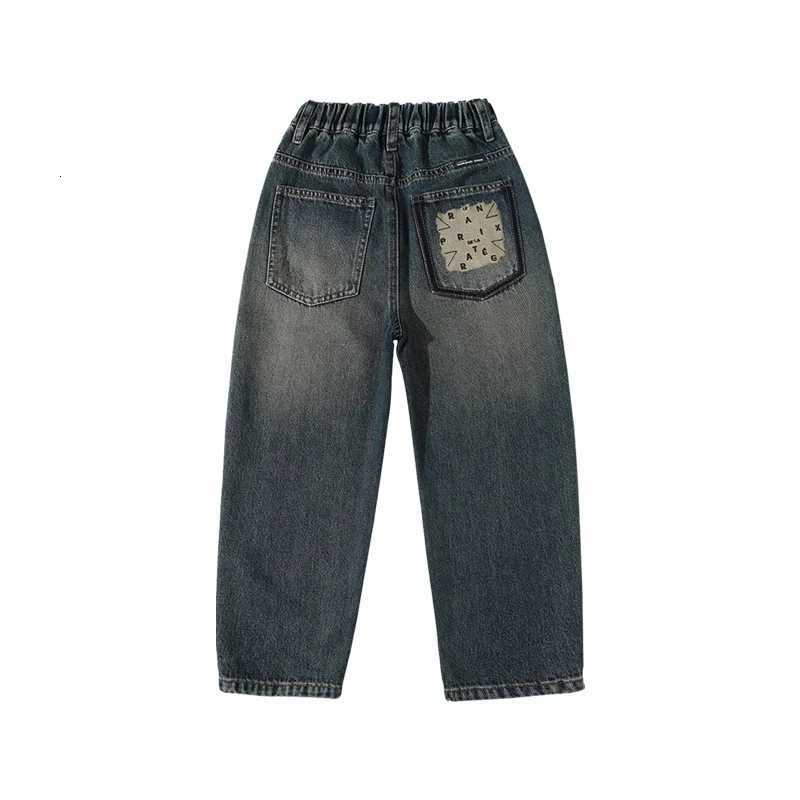 Children Boys Fashion Straight Leg Jeans Pants Retro Solid Color Korean Kids Casual Slim Fit Denim Trousers 5 7 9 11 13 14 YearsT251017