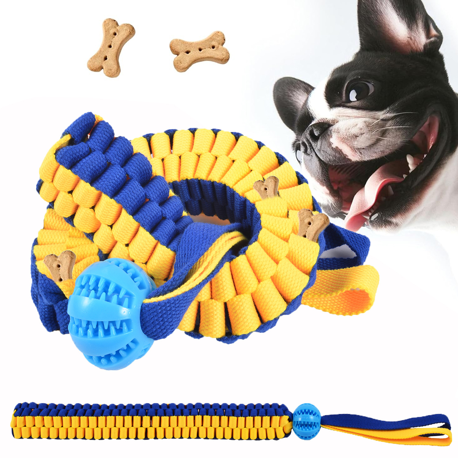 Dog chew toys that are durable and interactive, pet slow-eating toys, dog dragging toys,Dog tug-of-war toy