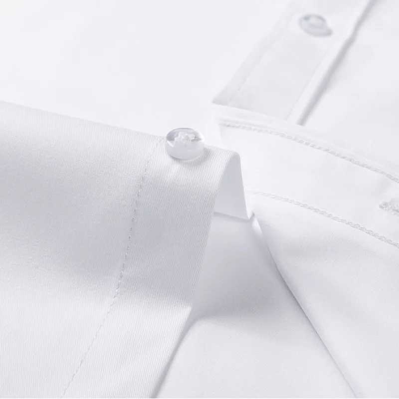 Mens 100 Cotton Shirt WrinkleFree Long Sleeve Business Professional Big Size S8XL Plus Size Formal Office Easy Care Shirts J251017