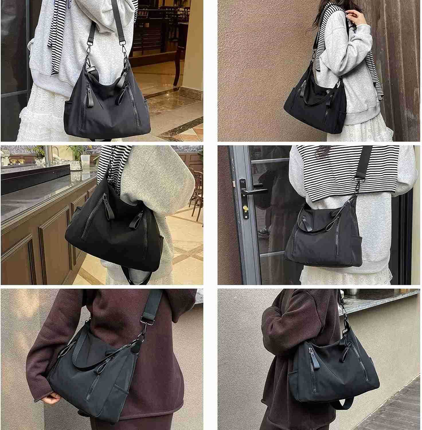 Hobo Bag for Women Top Handle SaTChel Purse Crossbody Bag Nylon Shoulder bag Bucket Handbag Purse for Women Medium Z251017