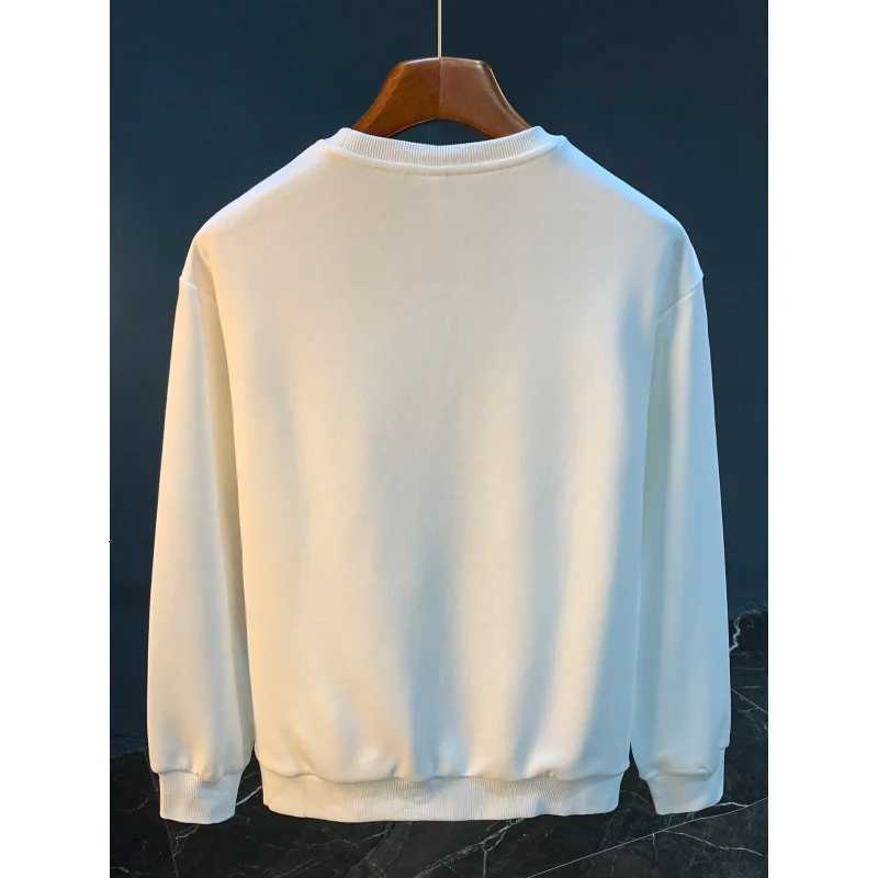 Casual round neck sweatshirt men in spring and autumn 2025 trendy loose fit sportswear drawstring printed long sleeved top Z251017