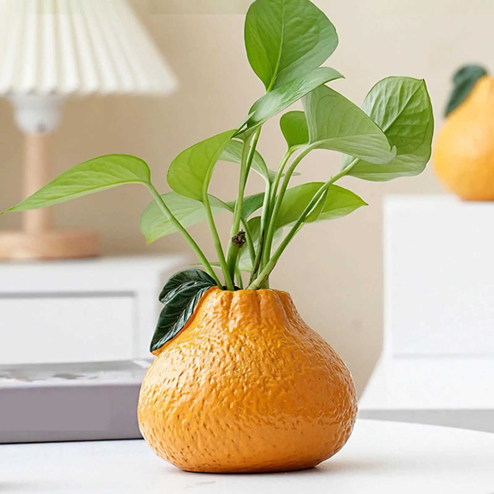 Creative Ceramic Vase Fruit Shaped Flower Vase Hydroponics Office Desktop Ornaments Home Garden Decor C251017