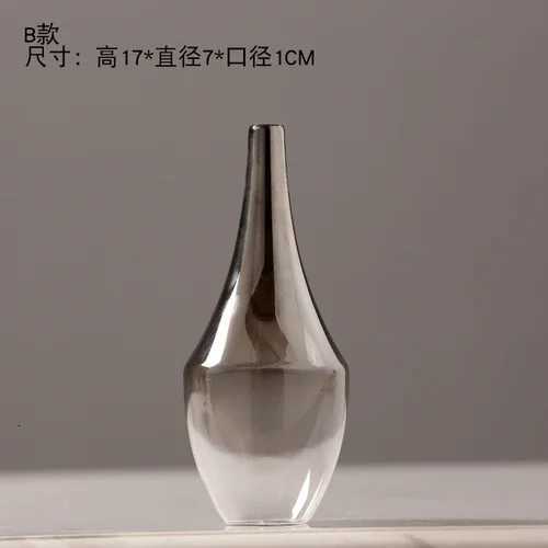 Ornaments Nordic Flower Glass Vase Creative Silver Gradient Dried Insert Desktop Terrarium Jewelry Decoration Plant Holder C251017