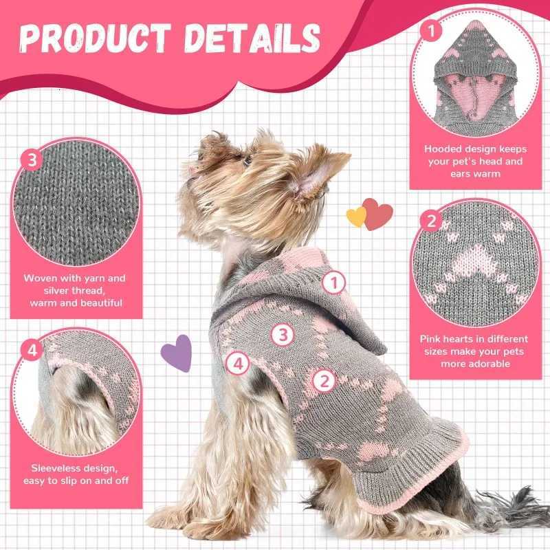 Dog Sweater Dress Luxury Dog Clothes Love Print Pet Pullover Knitted Warm Dog Winter Coat Chihuahua Yorkie Poodle Bichon CostumeW251017