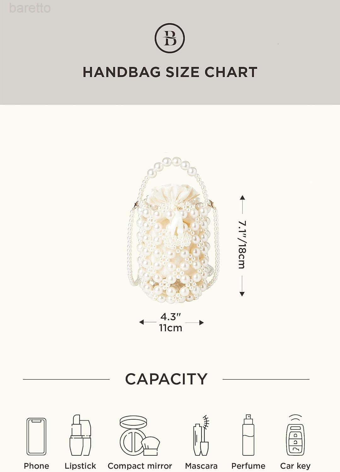 Womens White Pearl CluTCh Purse Bucket Beaded Bridal Evening Handbag Formal Reticulated Bag with Inner Bag for Party Wedding Z251017