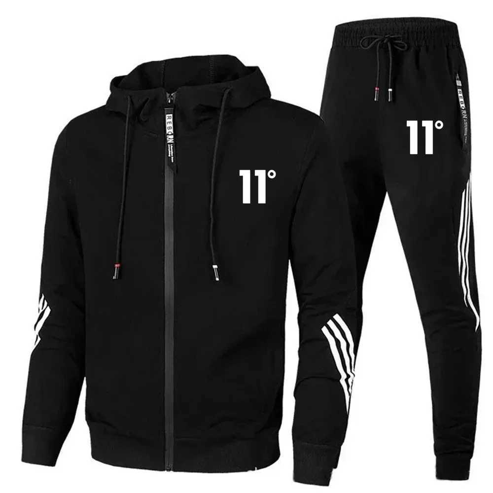 Autumn and winter printed fitness drawstring sweatshirt longsleeved outdoor sports fashionable mens set fitness sweatshirt Z251017