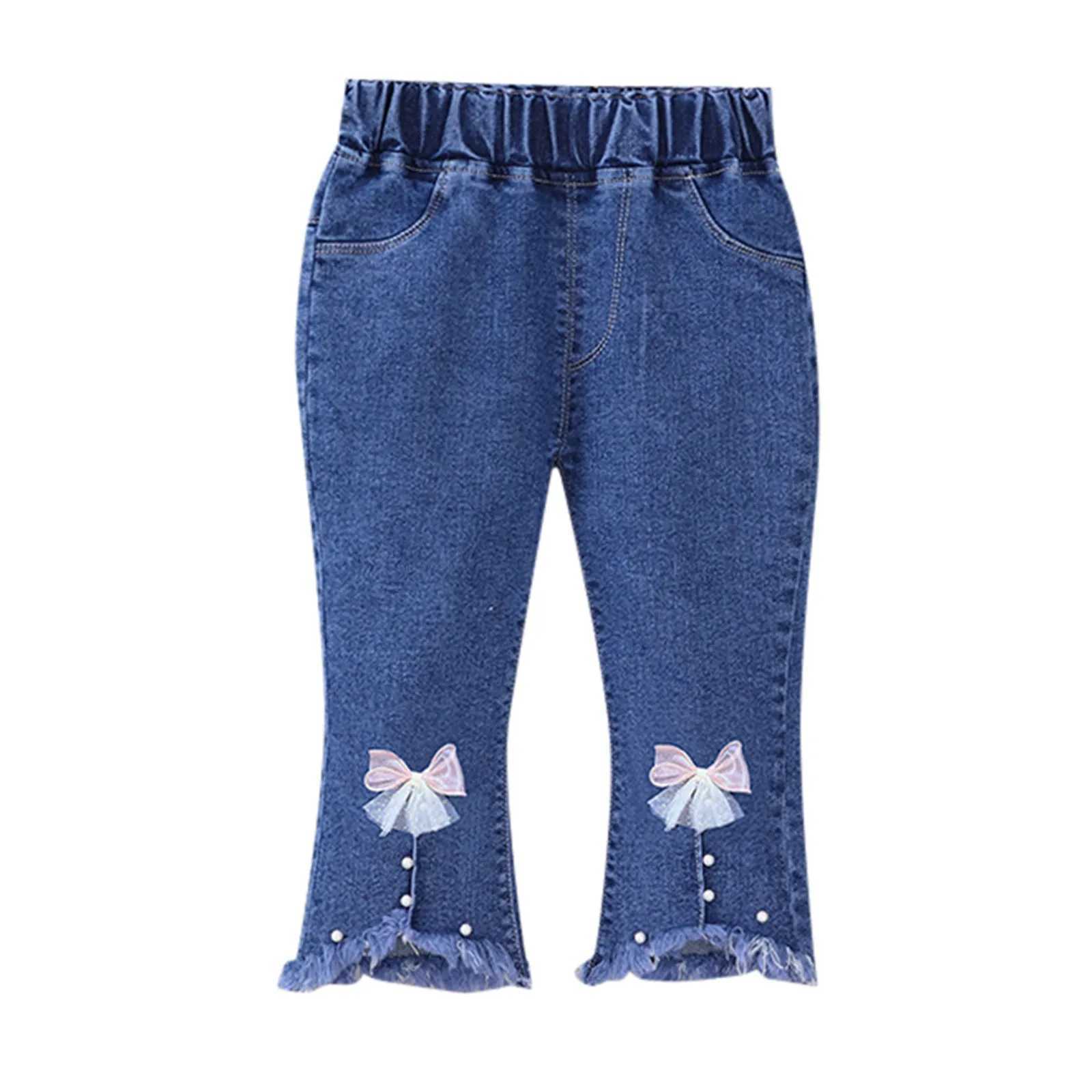 Baseball Pants Girls Baby Girl Denim Jeans Toddler Kid Pants Jeans Soft Elastic Waist Denim Pants Big Girls ClothesT251017