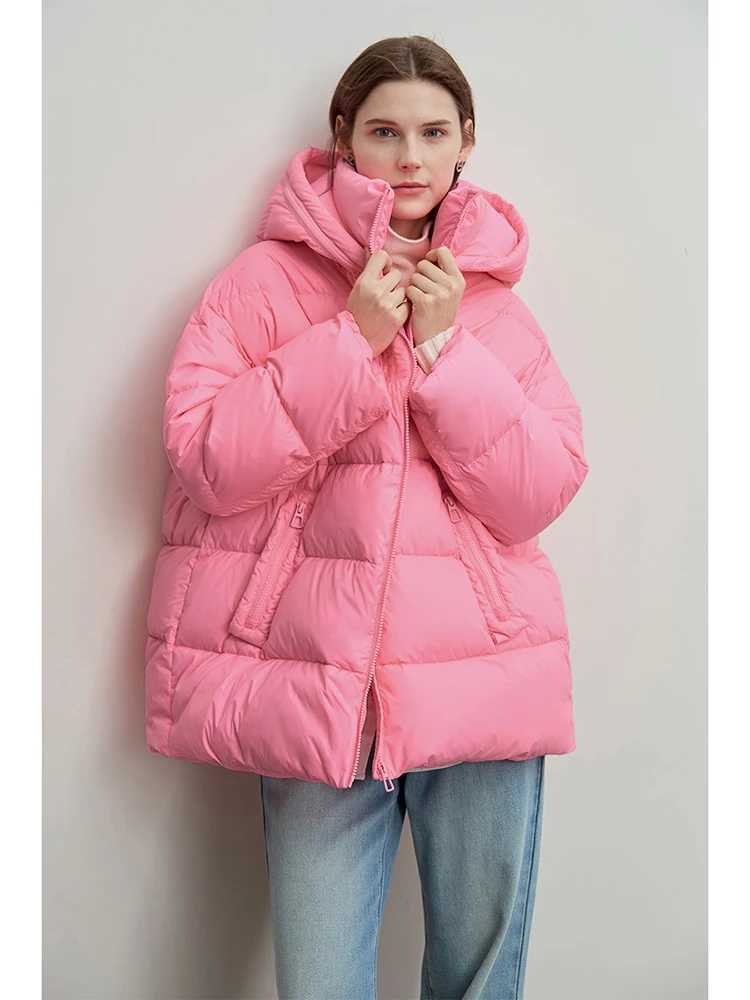 AMII Minimalist Women Winter Down Jacket 2024 New Warm Thick Hooded Parkas Coats Loose Female Commuter Puffer Overcoat 12444031 W251016