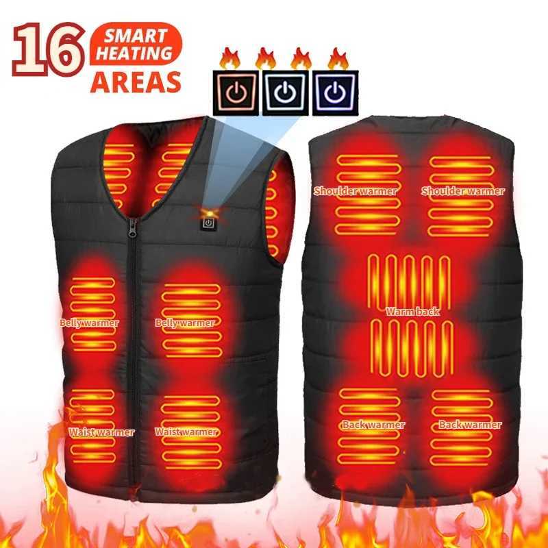 16 Areas Heated Vest Men Jacket Heated Clothes Winter Women Electric Usb Heater Waterproof Men Thermal Vest Body Warmer Coat H251017