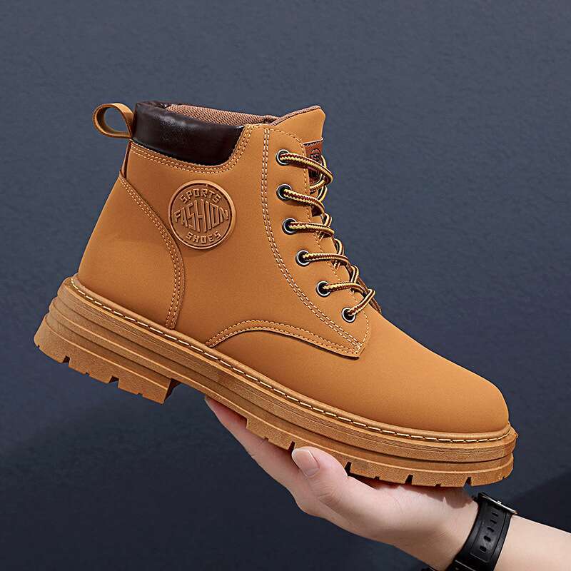 2023 New Autumn Men's Classic Fashion, Durable, Waterproof, High Top Martin Boots Soft Bottom Workwear, Anti Slip