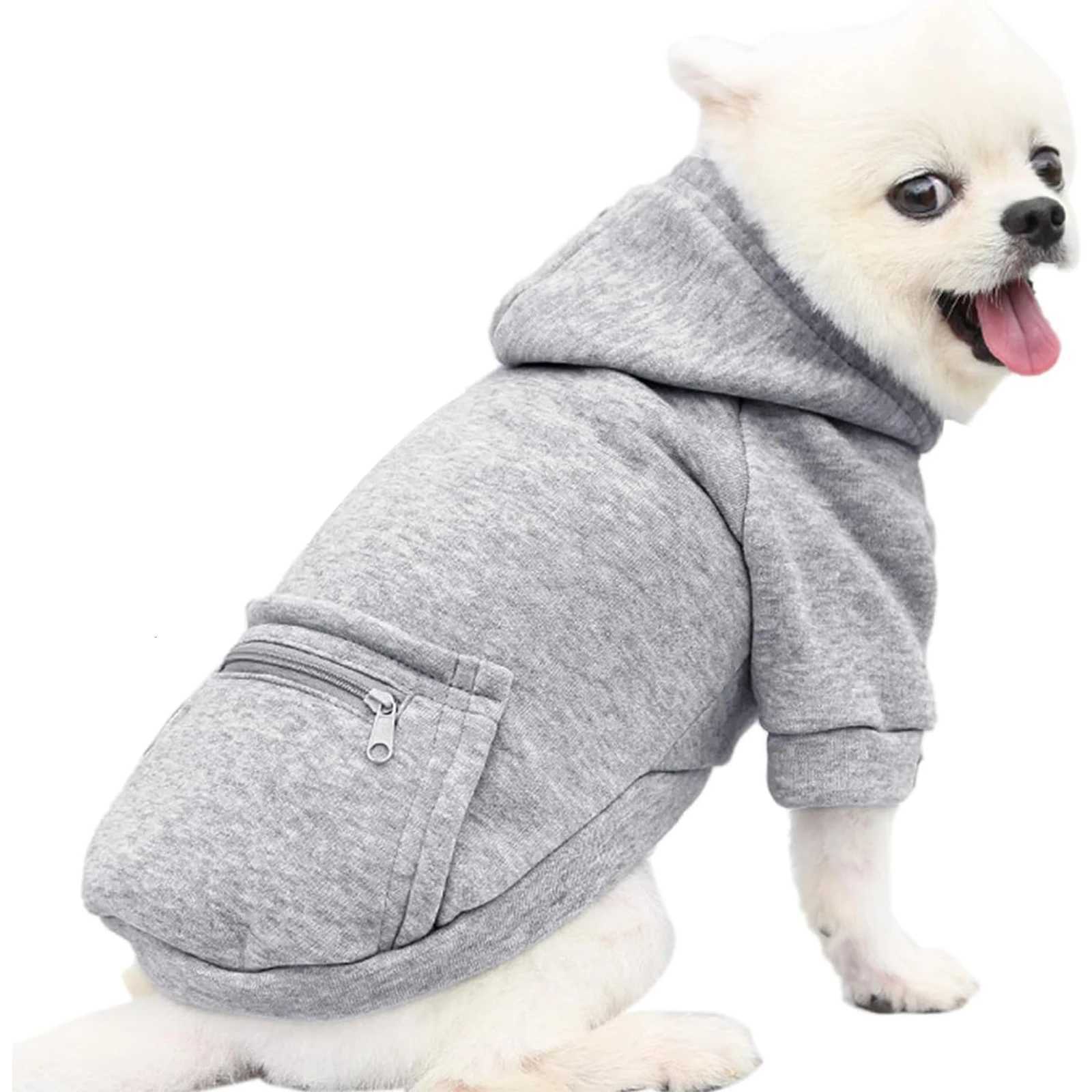 1 Pieces Hoodie Sweatshirts with Pockets Clothes for Small Dogs Cat Custume Small mediumsized dog zipper pocket hoodieW251017