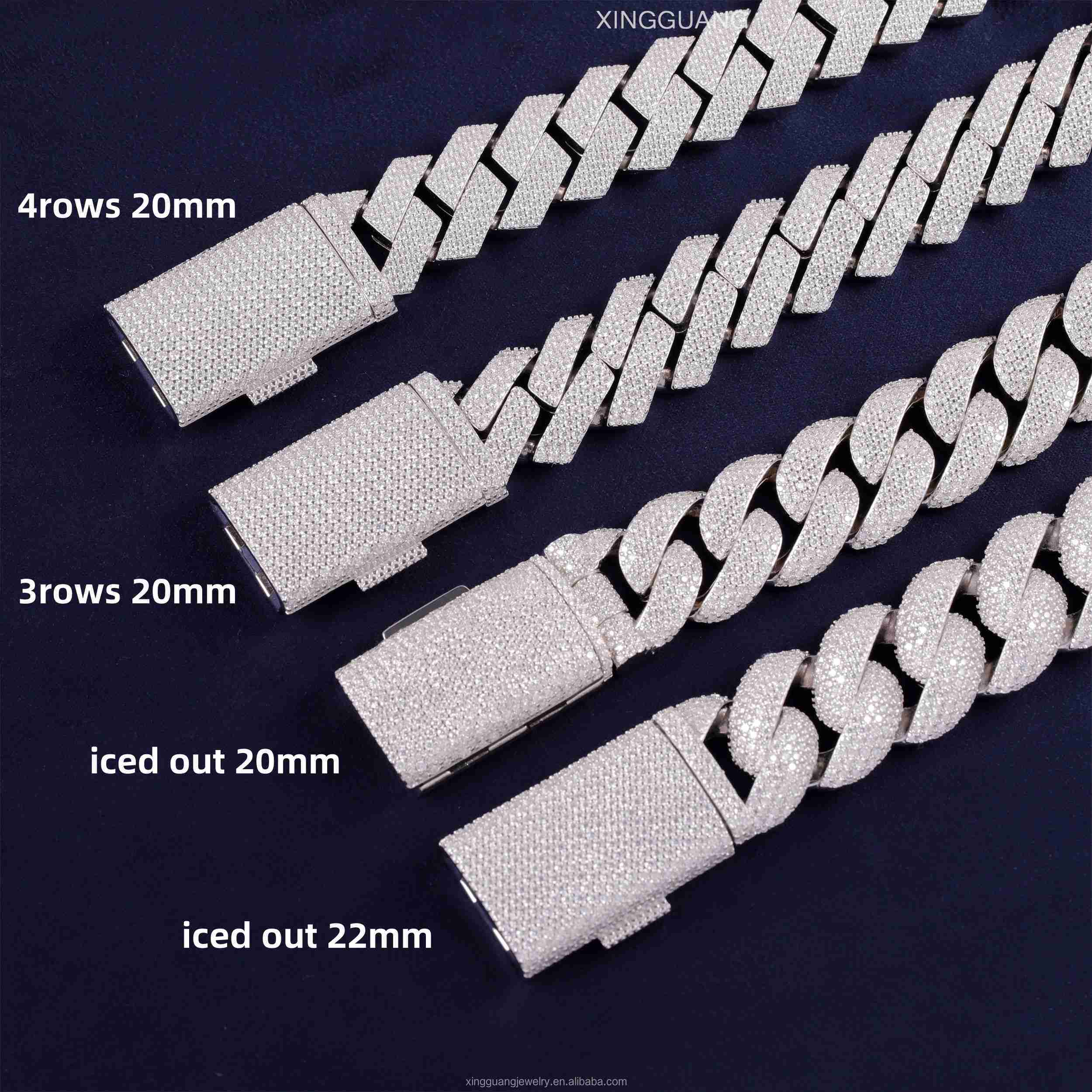 RTS Hot Sale VVS Moissanite Bracelets 925 Sterling Silver Iced Out Diamond Cuban Chain Bracelet Fine Jewelry Bracelets Bangles