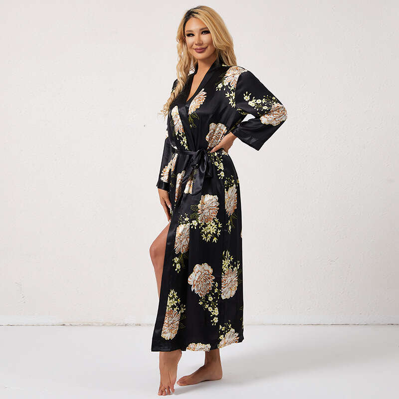 Fashion Sexy Pajamas for Women, Casual Loose Long Homewear, Printed One-Piece Thin Breathable Nightgown Homewear