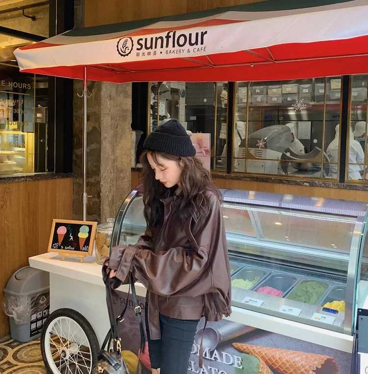 2025 New Spring Fashion Women Leather Coat Oversized Leather Jacket Women Short Black PU Leather Jackets Female Fashion JacketT251017