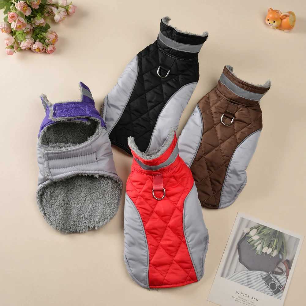 Winter Warm Dog Clothes High Collar Windproof Jacket For Small Large Dogs Cats Reflective Waterproof Pet Vest Coat Pug OverallsW251017