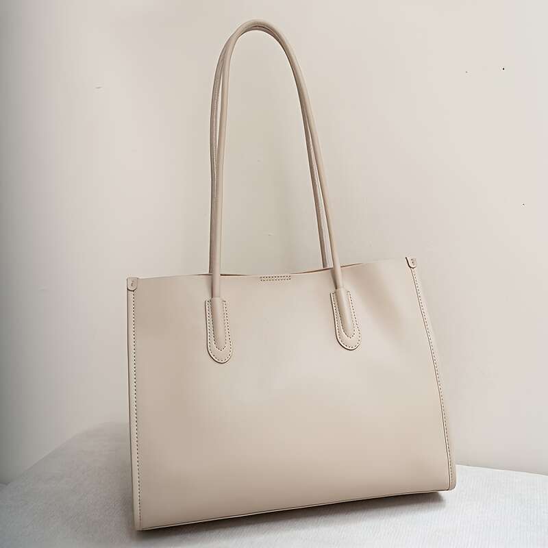 Women Genuine Tote Large Capacity Tablet Friendly Work With Zipper Closure, Soft Durable Nappa Leather Polyester Lining, Beige/Brown/Black Elegant And