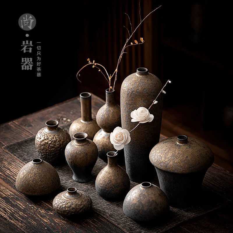 Creative Ceramic Dry Flower Vase Flower Arrangement Living Room Coarse Pottery Table Decoration Vases for Flowers C251017