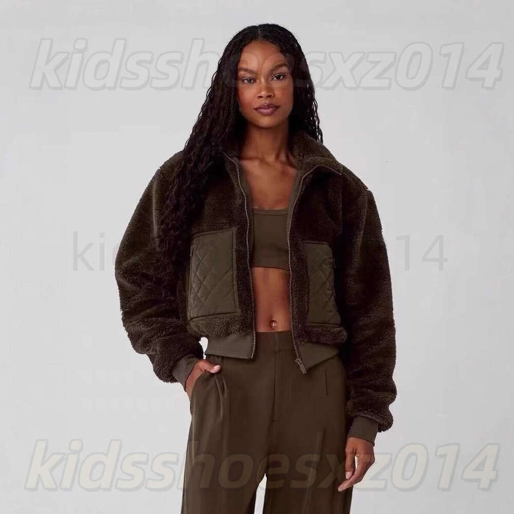 Designer Hoodie Alosets Woman Clothe Coat Alosets Autumn Winter Lamb Wool Short Jacket Women's Coat Thick Warm Sports Casual Stand Collar Zipper Childrens Clothes