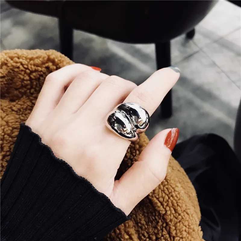 3Pcs Gold Color Silver Color Metal Minimalist Glossy Wide Open Rings Geometric Finger Rings for Women Men JewelryW251017