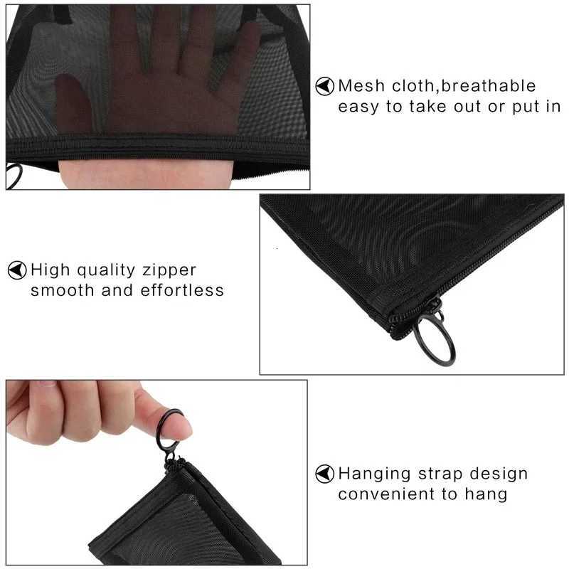 Black Mesh Makeup Bag Women Transparent Cosmetic Bag Small Large Portable Storage Bags Travel Toiletries Towel Organizer Pouch W251017
