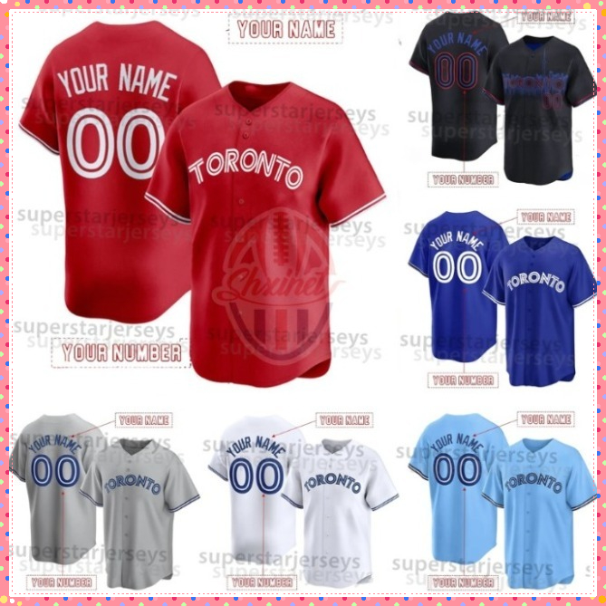 Torontos Custom Blue Baseball Jersey men Joe Carter 27 Vladimir Guerrero Jr. 11 Bo Bichette 4 George Springer 30 Alejandro Kirk 34 Gausman Daulton Varsho