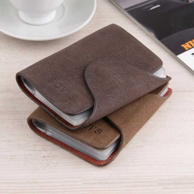 BOVIS Vintage Credit Card Holder Luxury Leather 20 Card Slot Business ID Card Holder Classical style Men Card Wallet RfidW251017