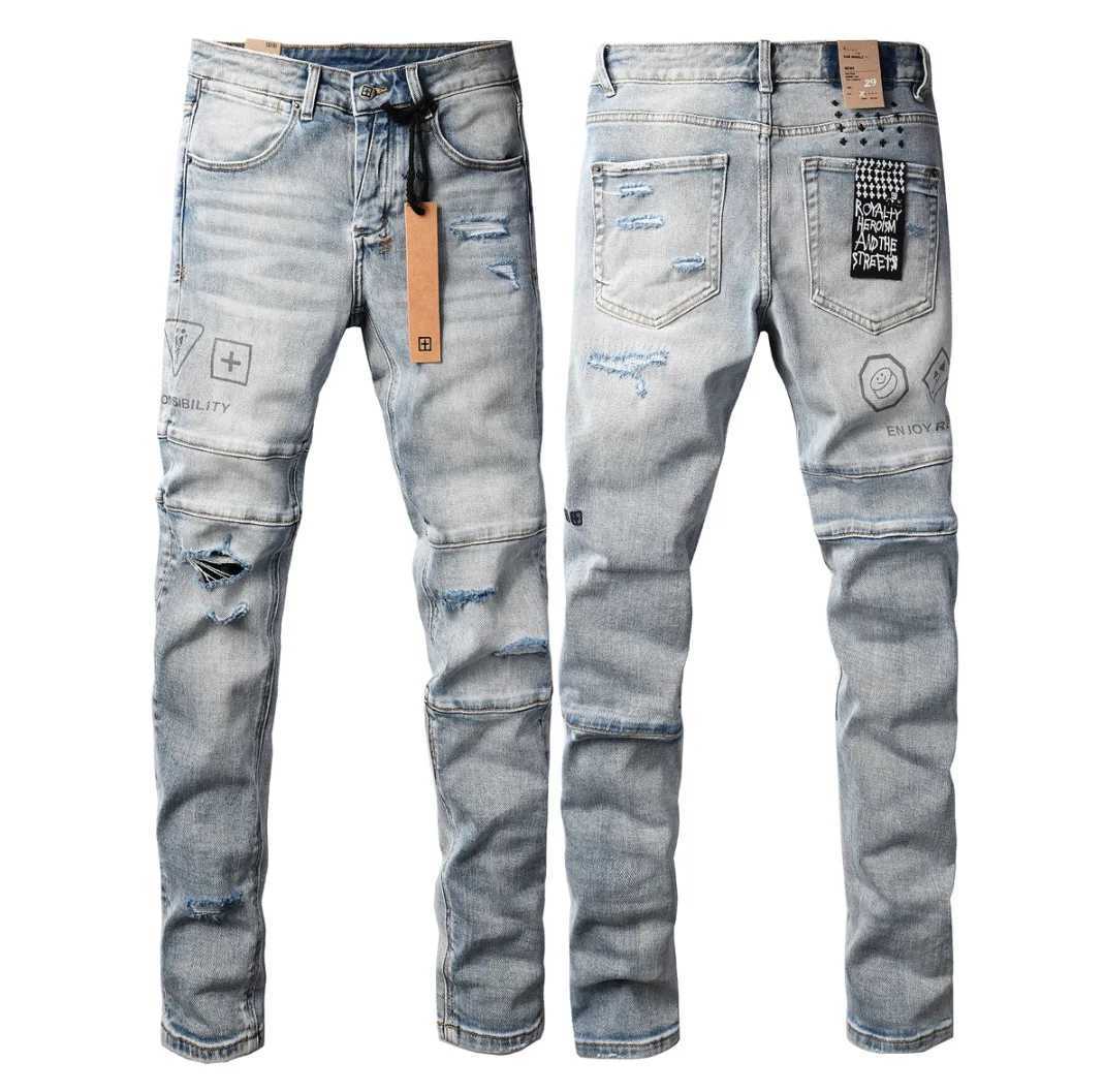 High Quality Cross Jeans 1 High Street Women Men Paint Hole Trend Low Rise Skinny Pants Pleated Ripped Frayed Jeans Y251105