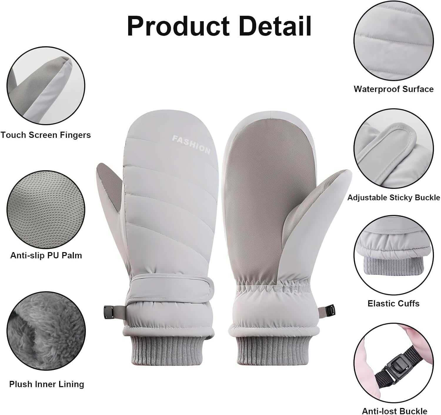 Winter Women Ski Mittens Waterproof Touch Screen Snow Mitts Anti Slip Warm Windproof Snowboard Gloves for Skiing Hiking Cycling Y260113