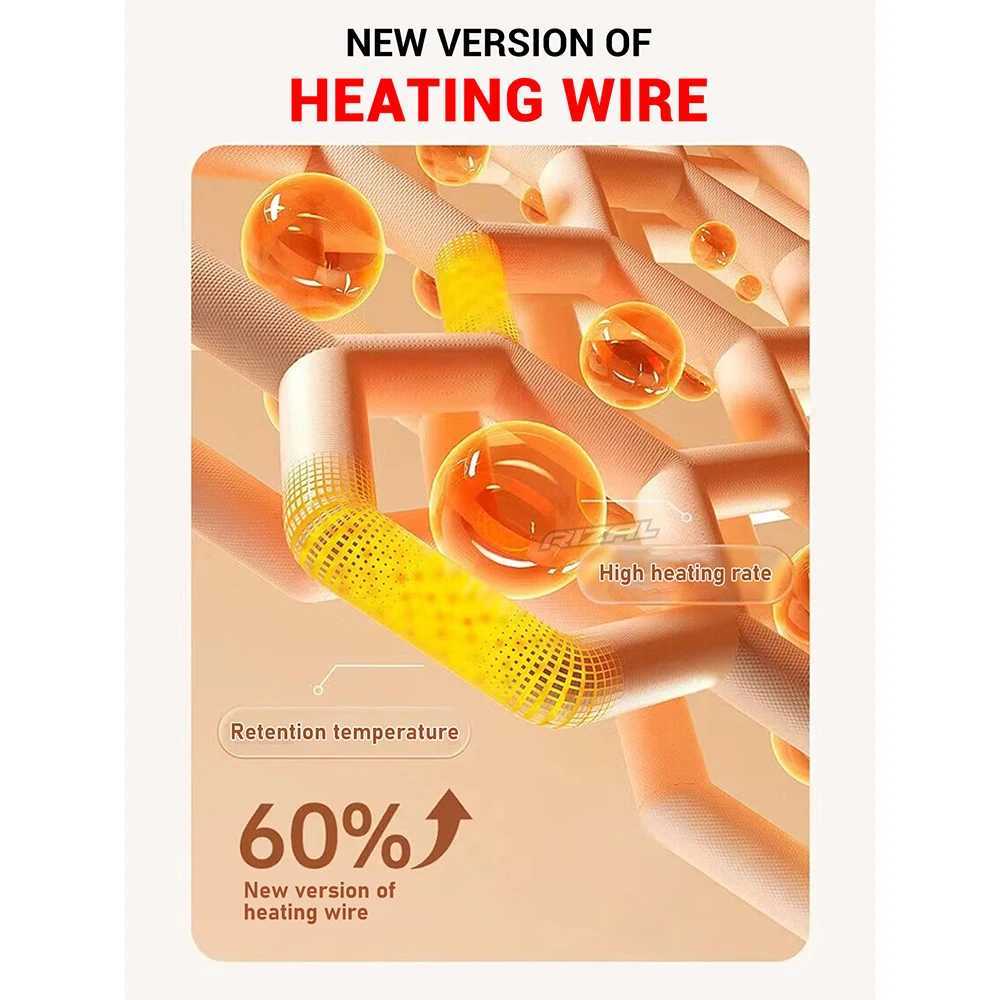 Smart Heated Jacket with 32 Heating Areas 4 Switches 3 Heat Settings Max 45 Degrees Celsius for Outdoor Activities and Winter Hiking H251017