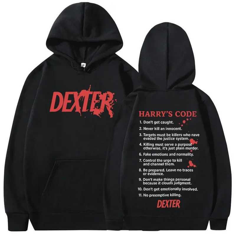TV Play Dexter Morgan Code Mens and Womens Hoodies Oversized Casual Fashion Retro Autumn and Winter Hoodies Z251017